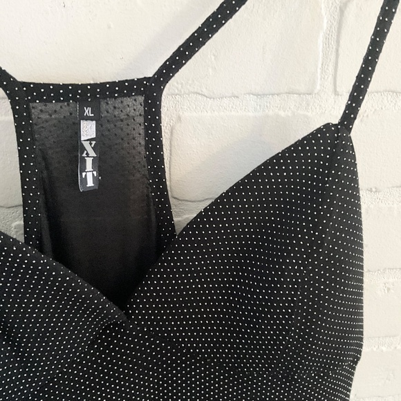 Vintage Y2K Babydoll tank top racer back Metallic polka dot Dark Fairy Grunge XL - Picture 2 of 11